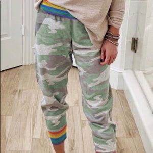 Comfy soft rainbow joggers with pockets